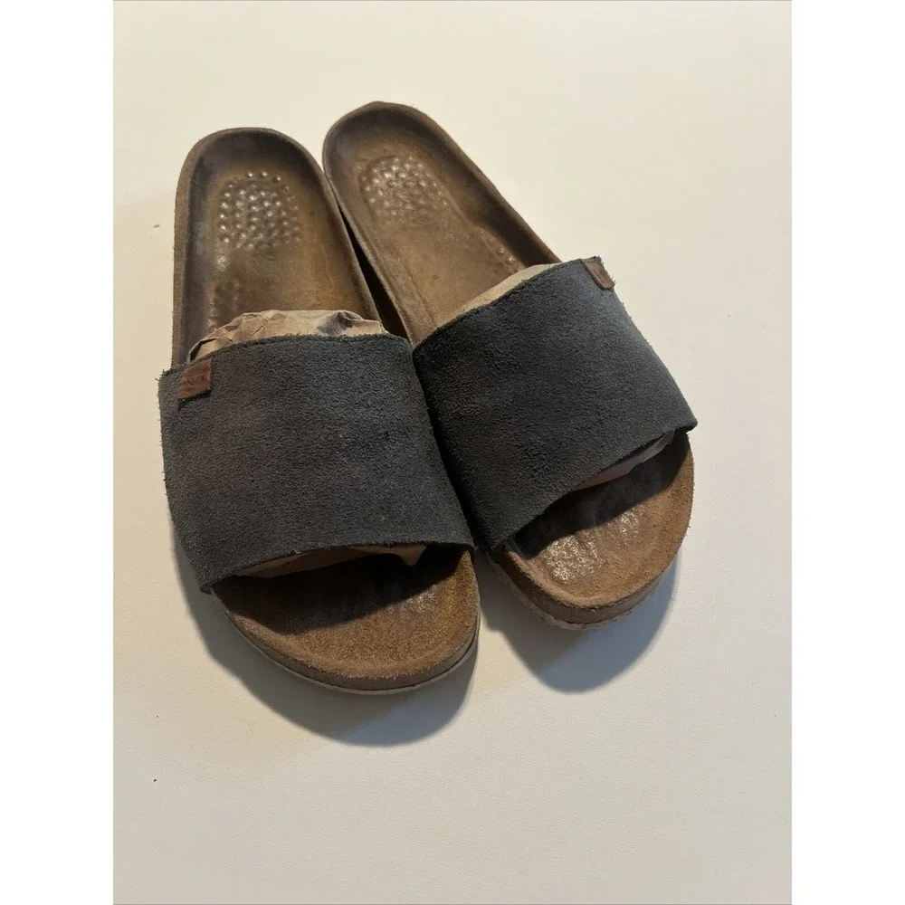 Biostep Size 9.5 Cork  Blue Suede Leather Slides |‎ Made in Spain- comfort